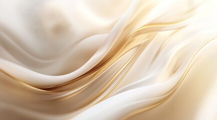 Obraz premium Abstract flowing fabric in cream and gold