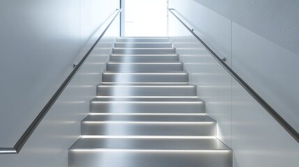Contemporary Metal Stairway Design with Sleek Finish