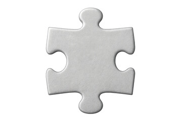 Obraz premium Isolated white jigsaw puzzle piece highlighting collaborative solutions, strategic thinking, teamwork concept with minimalist design