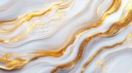 Obraz premium Abstract marble design, white and gold