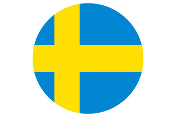 round Sweden flag vector