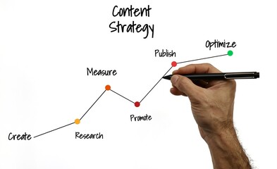 Hand Drawing a Development Path and Content Strategy Process Chart