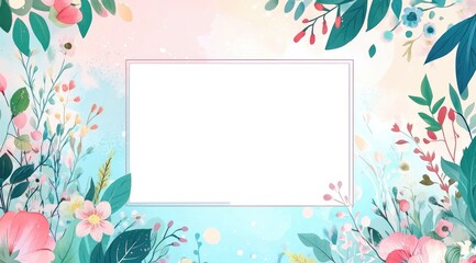 Obraz premium Floral frame with pastel colors