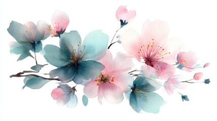 cherry blossom on white background