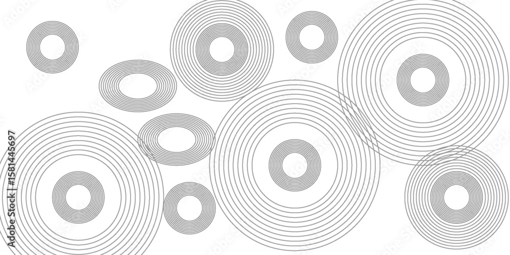 Poster white abstract minimalist background with circle lines and dot pattern.eps10