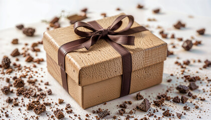 chocolate bar on a wooden background