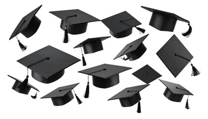 Graduation caps floating in the air (1)