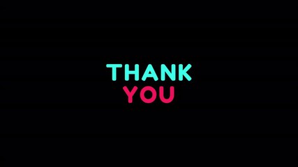 Thank You Animation Minimal TikTok color Outro. Perfect as a video ending screen, social media outro, or gratitude slide. Ideal for TikTok, Reels, Shorts, or any vertical content - Powered by Adobe