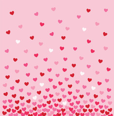 Pink Hearts Confetti Seamless Scatter Pattern