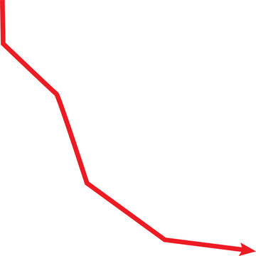 Red arrow pointing down indicating decline