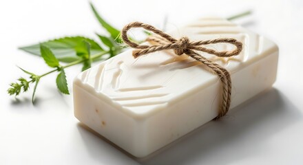 Artisan Soap with Natural Twine and Fresh Herbs A Touch of Nature's Luxury