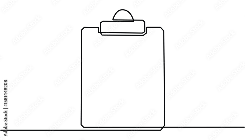 Fototapete continuous line drawing of survey icon. clipboard with checklist icon continuous one line drawing of