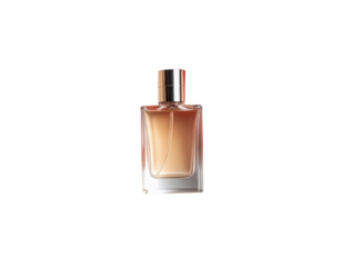  One EAP Perfume with Rose Petals and Satin Fabric, Top View Composition, PNG
