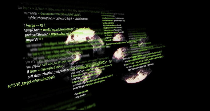 Displaying green and yellow code overlaying rat silhouettes in dark background, cybersecurity theme