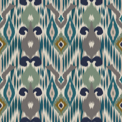 Ikat boho ethnic abstract ikat art.Aztec geometric art ornament print,folk embroidery, and Mexican style.Seamless pattern in tribalDesign for carpet, wallpaper, clothing, wrapping, fabric, cover.