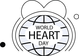 Global health awareness banner featuring a prominent red heart symbol and international representation for world heart day celebration