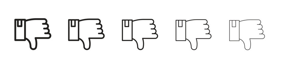 Thumb down icon simple editable stroke series pack. eps10