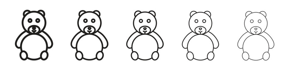 Teddy bear icon simple editable stroke series pack. eps10