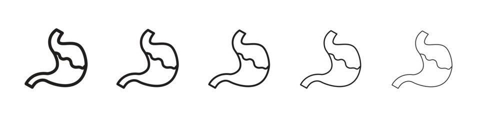 Stomach with Liquids icon simple editable stroke series pack. eps10