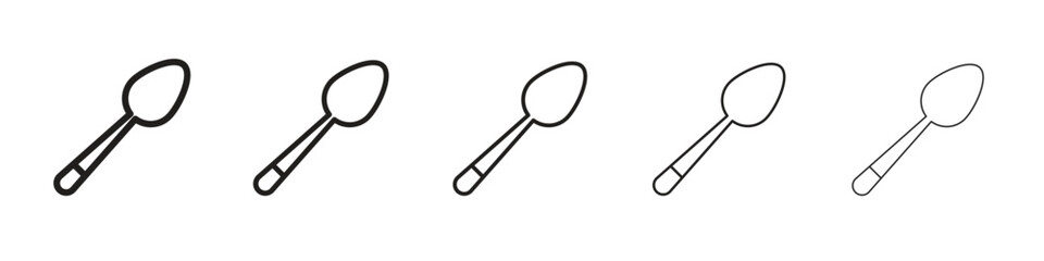 Spoon icon simple editable stroke series pack. eps10