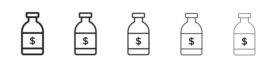 Solvent icon simple editable stroke series pack. eps10