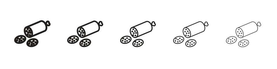 Salami icon simple editable stroke series pack. eps10
