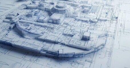 A creative interpretation of blueprints in photographic form.