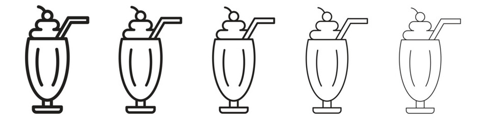 Milkshake icon simple editable stroke series pack. eps10
