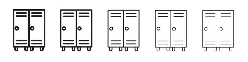 Locker icon simple editable stroke series pack. eps10
