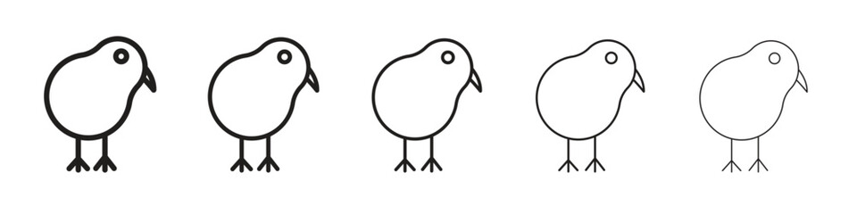Kiwi bird icon simple editable stroke series pack. eps10