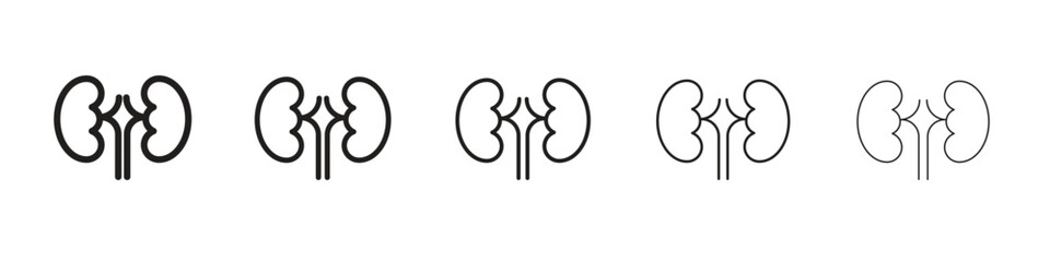 Kidney disease icon simple editable stroke series pack. eps10