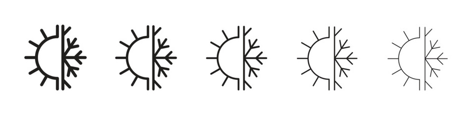 Hot and cold icon simple editable stroke series pack. eps10