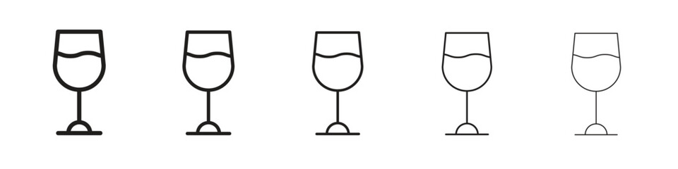 Goblet icon simple editable stroke series pack. eps10
