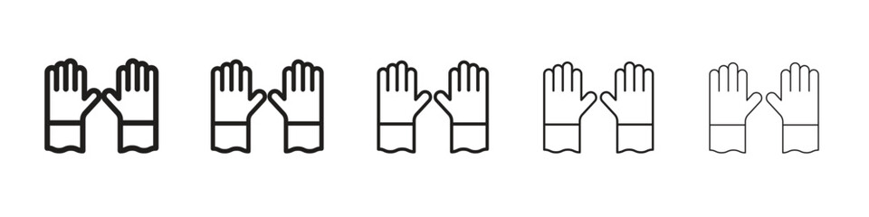 Gloves icon simple editable stroke series pack. eps10