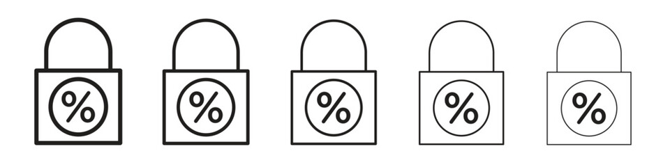 Fixed rate mortgage icon simple editable stroke series pack. eps10