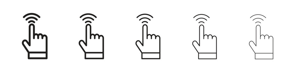 Finger control icon simple editable stroke series pack. eps10