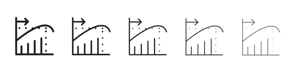 Diminishing returns icon simple editable stroke series pack. eps10