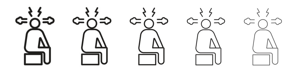 Depression icon simple editable stroke series pack. eps10