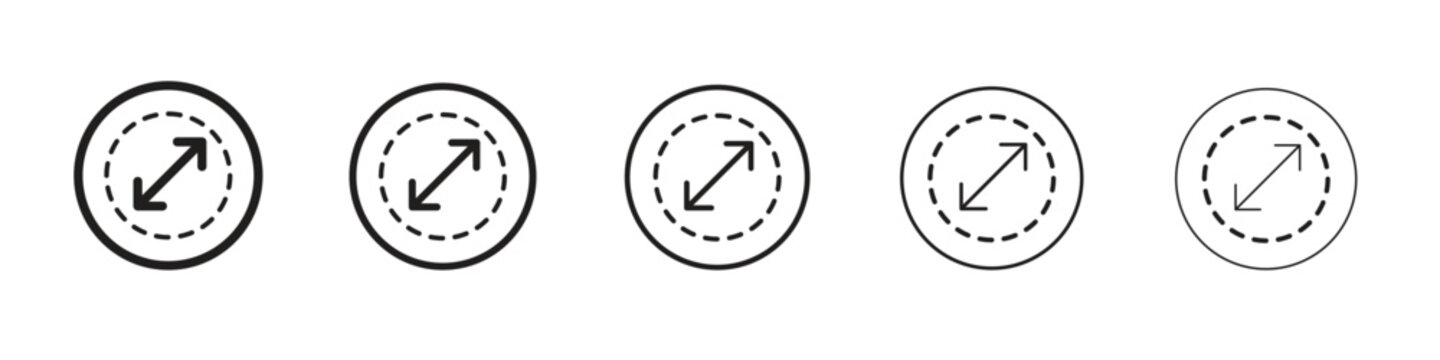 Diameter icon simple editable stroke series pack. eps10