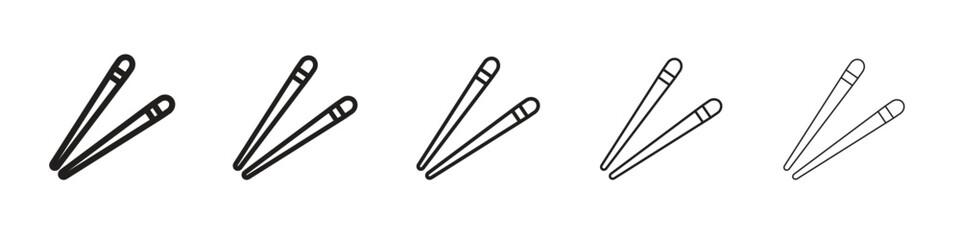 Chopsticks icon simple editable stroke series pack. eps10