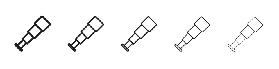 Boat Telescope icon simple editable stroke series pack. eps10