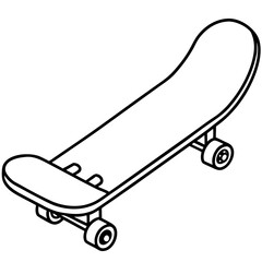 Minimal Skateboard Silhouette Vector