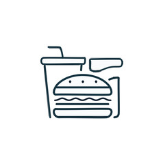 Burger and drink icon straw fast food