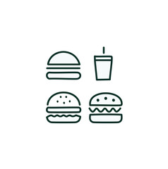 Burger and drink icons hamburger beverage