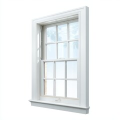 A white window with a white frame