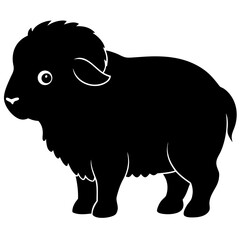 vector illustration of a silhouette of an cow