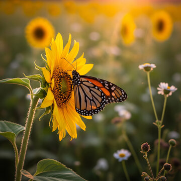 Fototapeta butterfly on a flower