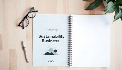 Annual Report Document Featuring Sustainability Business and Future Goals for 2026