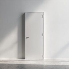 A white door in a room with a light coming through it