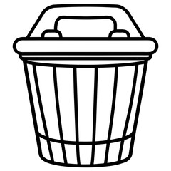Simple Laundry Basket Vector Illustration